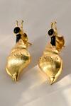 Shop_MAALICIOUS JEWELRY_Gold Plated Sea Snail Earrings _at_Aza_Fashions