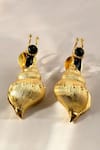 MAALICIOUS JEWELRY_Gold Plated Sea Snail Earrings _Online_at_Aza_Fashions