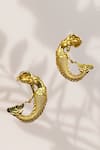 Shop_MAALICIOUS JEWELRY_Gold Plated Pearls Mermaid Sculptural Earrings _at_Aza_Fashions