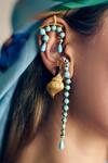 Buy MAALICIOUS JEWELRY Gold Plated Imitation Gemstones Waves Of Blue Ear Cuff - Single Pc Online at Aza Fashions Buy_MAALICIOUS JEWELRY_Gold Plated Imitation Gemstones Waves Of Blue Ear Cuff - Single Pc _Online_at_Aza_Fashions