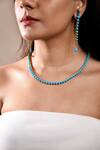 Buy MAALICIOUS JEWELRY Blue Waves Of Giselle Tennis Chain Necklace at Aza Fashions Buy_MAALICIOUS JEWELRY_Blue Waves Of Giselle Tennis Chain Necklace _at_Aza_Fashions