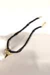 Shop MAALICIOUS JEWELRY Black Shark Fang Pendant Beaded Chain Necklace at Aza Fashions Shop_MAALICIOUS JEWELRY_Black Shark Fang Pendant Beaded Chain Necklace _at_Aza_Fashions