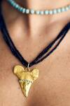 Buy MAALICIOUS JEWELRY Black Shark Fang Pendant Beaded Chain Necklace Online at Aza Fashions Buy_MAALICIOUS JEWELRY_Black Shark Fang Pendant Beaded Chain Necklace _Online_at_Aza_Fashions