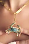 MAALICIOUS JEWELRY Blue So Crabby Pendant Online at Aza Fashions MAALICIOUS JEWELRY_Blue So Crabby Pendant _Online_at_Aza_Fashions