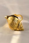Shop MAALICIOUS JEWELRY Gold Plated Sea Snail Ring - Single Pc at Aza Fashions Shop_MAALICIOUS JEWELRY_Gold Plated Sea Snail Ring - Single Pc _at_Aza_Fashions