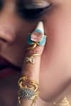 Shop MAALICIOUS JEWELRY Multi Color Stones, Crystals Siren Lotus Nail Ring - Single Pc Online at Aza Fashions Shop_MAALICIOUS JEWELRY_Multi Color Stones, Crystals Siren Lotus Nail Ring - Single Pc _Online_at_Aza_Fashions