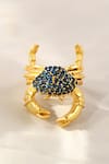 Buy MAALICIOUS JEWELRY Gold Plated Stones, Crystals So Crabby Adjustable Ring - Single Pc at Aza Fashions Buy_MAALICIOUS JEWELRY_Gold Plated Stones, Crystals So Crabby Adjustable Ring - Single Pc _at_Aza_Fashions