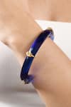 Shop MAALICIOUS JEWELRY Blue Stones Current Glass Bangle - Single Pc at Aza Fashions Shop_MAALICIOUS JEWELRY_Blue Stones Current Glass Bangle - Single Pc _at_Aza_Fashions