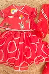 Buy Lil Angels Red Silk Embroidery, Applique, Metallic Thread, Bandhej Jaamna Lehenga Set Online at Aza Fashions Buy_Lil Angels_Red Silk Embroidery, Applique, Metallic Thread, Bandhej Jaamna Lehenga Set _Online_at_Aza_Fashions