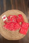 Buy Lil Angels Red Silk Embroidery, Applique, Metallic Thread, Bandhej Jaamna Lehenga Set at Aza Fashions Buy_Lil Angels_Red Silk Embroidery, Applique, Metallic Thread, Bandhej Jaamna Lehenga Set _at_Aza_Fashions