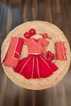 Buy Lil Angels Red Silk Mirrors, Embroidery Bandhej Abla Jaamna Lehenga Set at Aza Fashions Buy_Lil Angels_Red Silk Mirrors, Embroidery Bandhej Abla Jaamna Lehenga Set _at_Aza_Fashions