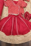 Lil Angels Red Silk Mirrors, Embroidery Bandhej Abla Jaamna Lehenga Set Online at Aza Fashions Lil Angels_Red Silk Mirrors, Embroidery Bandhej Abla Jaamna Lehenga Set _Online_at_Aza_Fashions