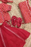 Buy Lil Angels Red Silk Mirrors, Embroidery Bandhej Abla Jaamna Lehenga Set Online at Aza Fashions Buy_Lil Angels_Red Silk Mirrors, Embroidery Bandhej Abla Jaamna Lehenga Set _Online_at_Aza_Fashions