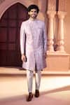 Shop Arihant Rai Sinha Pink Silk, Dupion Embroidery, Metallic Thread Paisley Pattern Sherwani Set at Aza Fashions Shop_Arihant Rai Sinha_Pink Silk, Dupion Embroidery, Metallic Thread Paisley Pattern Sherwani Set _at_Aza_Fashions