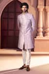 Arihant Rai Sinha Pink Silk, Dupion Embroidery, Metallic Thread Paisley Pattern Sherwani Set Arihant Rai Sinha_Pink Silk, Dupion Embroidery, Metallic Thread Paisley Pattern Sherwani Set