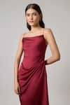 Buy NA-KA Maroon Satin Cowl Neck Gown Online at Aza Fashions Buy_NA-KA_Maroon Satin Cowl Neck Gown _Online_at_Aza_Fashions