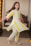 Shop_Minime Organics_White Handloom Cotton, Cotton, Lurex Lace Embellished Kurta And Salwar Set _at_Aza_Fashions