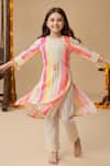 Buy_Minime Organics_Multi Color Handloom Cotton, Cotton, Lurex Striped Work Kurta And Salwar Set _at_Aza_Fashions