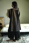 Shop_Shorshe Clothing_Black Handloom Cotton, Tussar, Silk Embroidery, Zari, Zardozi Kurta And Pant Set _at_Aza_Fashions