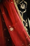 Shop_Shorshe Clothing_Red Organza Lace, Embroidery, Sequins Shiuli Dupatta _Online_at_Aza_Fashions