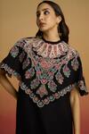 Buy Chandrima Black Silk Applique, Embroidery, Beads Round Neck Cape Dress Online at Aza Fashions Buy_Chandrima_Black Silk Applique, Embroidery, Beads Round Neck Cape Dress _Online_at_Aza_Fashions