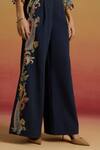 Buy Chandrima Navy Cotton Embroidery, Beads Indigo Contrast Paisley Flared Pant Online at Aza Fashions Buy_Chandrima_Navy Cotton Embroidery, Beads Indigo Contrast Paisley Flared Pant _Online_at_Aza_Fashions