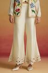 Chandrima Ivory Chanderi Embroidery, Beads, Cut Work Cord And Beadwork Bell Bottom Pant Online at Aza Fashions Chandrima_Ivory Chanderi Embroidery, Beads, Cut Work Cord And Beadwork Bell Bottom Pant _Online_at_Aza_Fashions