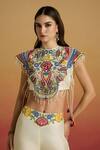 Buy Chandrima Ivory Chanderi Beads, Embroidery Round Neck Embellished Yoke Top at Aza Fashions Buy_Chandrima_Ivory Chanderi Beads, Embroidery Round Neck Embellished Yoke Top _at_Aza_Fashions