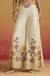 Chandrima_Ivory Chanderi Embroidery, Beads, Cut Work Floral Sharara _Online_at_Aza_Fashions
