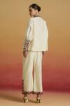 Shop_Chandrima_Ivory Chanderi Applique, Embroidery, Beads Paisley Pant _at_Aza_Fashions