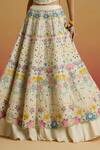 Buy_Chandrima_Ivory Chanderi Embroidery, Beads Floral Cord Work Lehenga _Online_at_Aza_Fashions