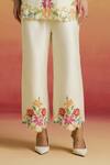 Chandrima_Ivory Chanderi Embroidery, Beads Thread Work And Beadwork Pant _Online_at_Aza_Fashions