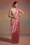Buy Dressfolk Pink Tissue Beads Amaira Stripe Woven Saree With Unstitched Blouse Piece at Aza Fashions Buy_Dressfolk_Pink Tissue Beads Amaira Stripe Woven Saree With Unstitched Blouse Piece _at_Aza_Fashions