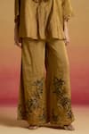 Buy Chandrima Gold Tissue Applique Contrast Flared Pant Online at Aza Fashions Buy_Chandrima_Gold Tissue Applique Contrast Flared Pant _Online_at_Aza_Fashions