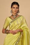 Buy Gulabo By Abu Sandeep Lime Chanderi Sequins, Embroidery V-neck Saree Blouse at Aza Fashions Buy_Gulabo By Abu Sandeep_Lime Chanderi Sequins, Embroidery V-neck Saree Blouse _at_Aza_Fashions