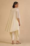 Shop Gulabo By Abu Sandeep Off White Chanderi Sequins, Zari Round Neck Embroidered Asymmetric Tunic at Aza Fashions Shop_Gulabo By Abu Sandeep_Off White Chanderi Sequins, Zari Round Neck Embroidered Asymmetric Tunic _at_Aza_Fashions