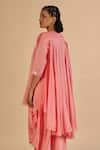 Shop Gulabo By Abu Sandeep Pink Chanderi Embroidery, Zari Round Neck Asymmetric Tunic at Aza Fashions Shop_Gulabo By Abu Sandeep_Pink Chanderi Embroidery, Zari Round Neck Asymmetric Tunic _at_Aza_Fashions