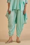 Buy Gulabo By Abu Sandeep Aqua Chanderi Draped Pant Online at Aza Fashions Buy_Gulabo By Abu Sandeep_Aqua Chanderi Draped Pant _Online_at_Aza_Fashions