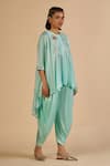 Shop Gulabo By Abu Sandeep Aqua Chanderi Draped Pant Online at Aza Fashions Shop_Gulabo By Abu Sandeep_Aqua Chanderi Draped Pant _Online_at_Aza_Fashions