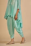 Gulabo By Abu Sandeep Aqua Chanderi Draped Pant at Aza Fashions Gulabo By Abu Sandeep_Aqua Chanderi Draped Pant _at_Aza_Fashions