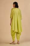 Shop Gulabo By Abu Sandeep Lime Chanderi Sequins, Beads, Embroidery, Metallic Asymmetric Top And Draped Pant at Aza Fashions Shop_Gulabo By Abu Sandeep_Lime Chanderi Sequins, Beads, Embroidery, Metallic Asymmetric Top And Draped Pant _at_Aza_Fashions