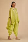 Buy Gulabo By Abu Sandeep Lime Chanderi Sequins, Beads, Embroidery, Metallic Asymmetric Top And Draped Pant Online at Aza Fashions Buy_Gulabo By Abu Sandeep_Lime Chanderi Sequins, Beads, Embroidery, Metallic Asymmetric Top And Draped Pant _Online_at_Aza_Fashions