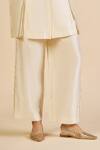 Shop Gulabo By Abu Sandeep Off White Chanderi Metallic Thread, Zari Embroidered Straight Trouser Online at Aza Fashions Shop_Gulabo By Abu Sandeep_Off White Chanderi Metallic Thread, Zari Embroidered Straight Trouser _Online_at_Aza_Fashions