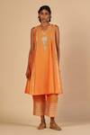 Buy Gulabo By Abu Sandeep Orange Chanderi Embroidery, Sequins, Zari V-neck Tunic at Aza Fashions Buy_Gulabo By Abu Sandeep_Orange Chanderi Embroidery, Sequins, Zari V-neck Tunic _at_Aza_Fashions