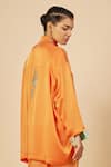 Shop Gulabo By Abu Sandeep Orange Chanderi Embroidery Collared Button Down Shirt at Aza Fashions Shop_Gulabo By Abu Sandeep_Orange Chanderi Embroidery Collared Button Down Shirt _at_Aza_Fashions