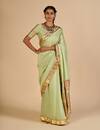 Buy Gulabo By Abu Sandeep Green Chanderi Zari, Embroidery Saree at Aza Fashions Buy_Gulabo By Abu Sandeep_Green Chanderi Zari, Embroidery Saree _at_Aza_Fashions