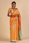 Buy Gulabo By Abu Sandeep Orange Chanderi Zari, Foil Printing Bordered Saree at Aza Fashions Buy_Gulabo By Abu Sandeep_Orange Chanderi Zari, Foil Printing Bordered Saree _at_Aza_Fashions
