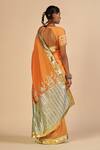 Shop Gulabo By Abu Sandeep Orange Chanderi Zari, Foil Printing Bordered Saree at Aza Fashions Shop_Gulabo By Abu Sandeep_Orange Chanderi Zari, Foil Printing Bordered Saree _at_Aza_Fashions