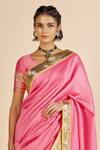 Shop Gulabo By Abu Sandeep Pink Chanderi Zari, Embroidery Saree Online at Aza Fashions Shop_Gulabo By Abu Sandeep_Pink Chanderi Zari, Embroidery Saree _Online_at_Aza_Fashions