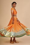 Shop Gulabo By Abu Sandeep Orange Chanderi Embroidery, Metallic Thread, Gota Patti, Zari Skirt at Aza Fashions Shop_Gulabo By Abu Sandeep_Orange Chanderi Embroidery, Metallic Thread, Gota Patti, Zari Skirt _at_Aza_Fashions